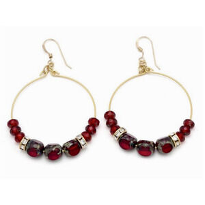 Alex and Ani (+) Energy EDEN Hoop Earrings - Rare - Crimson Gold Tone - $38